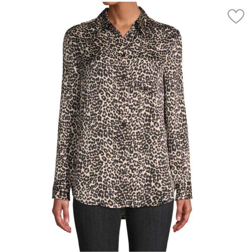 Talbots Animal Print Shirt Sz L